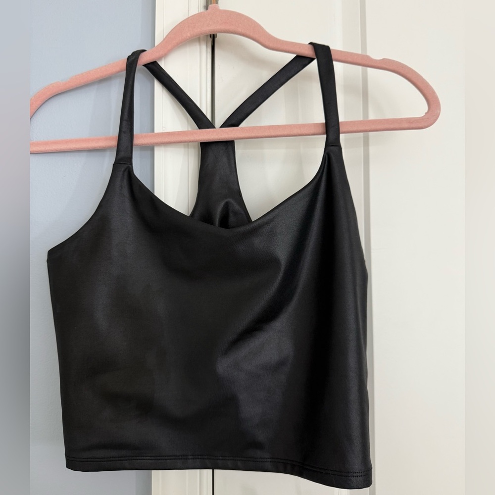 Abercrombie & Fitch Black Faux Leather Tank Top